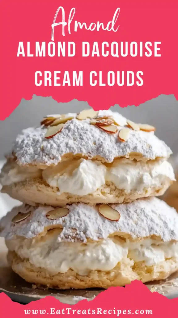 Almond Dacquoise Cream Clouds light French almond dessert