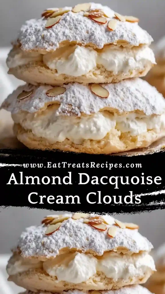 Almond Dacquoise Cream Clouds light French almond dessert