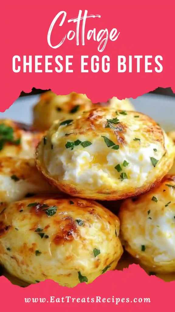 Cottage Cheese Egg Bites served warm on white marble, fluffy and high protein