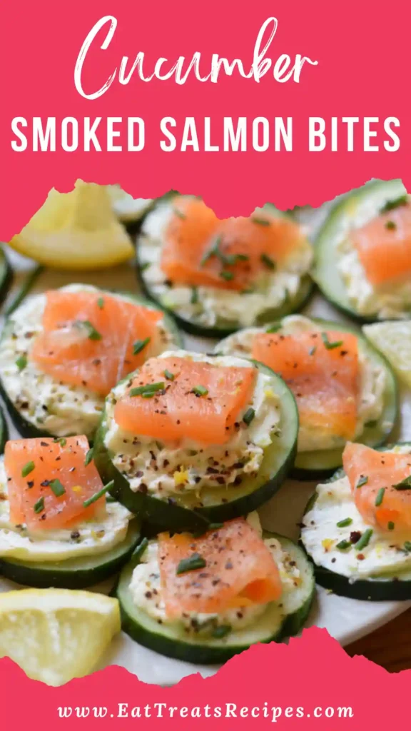 Cucumber smoked salmon bites with cream cheese and fresh dill