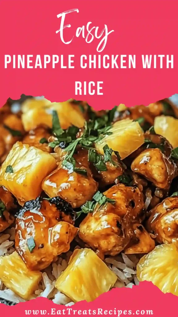 Easy Pineapple Chicken with Rice in a bowl