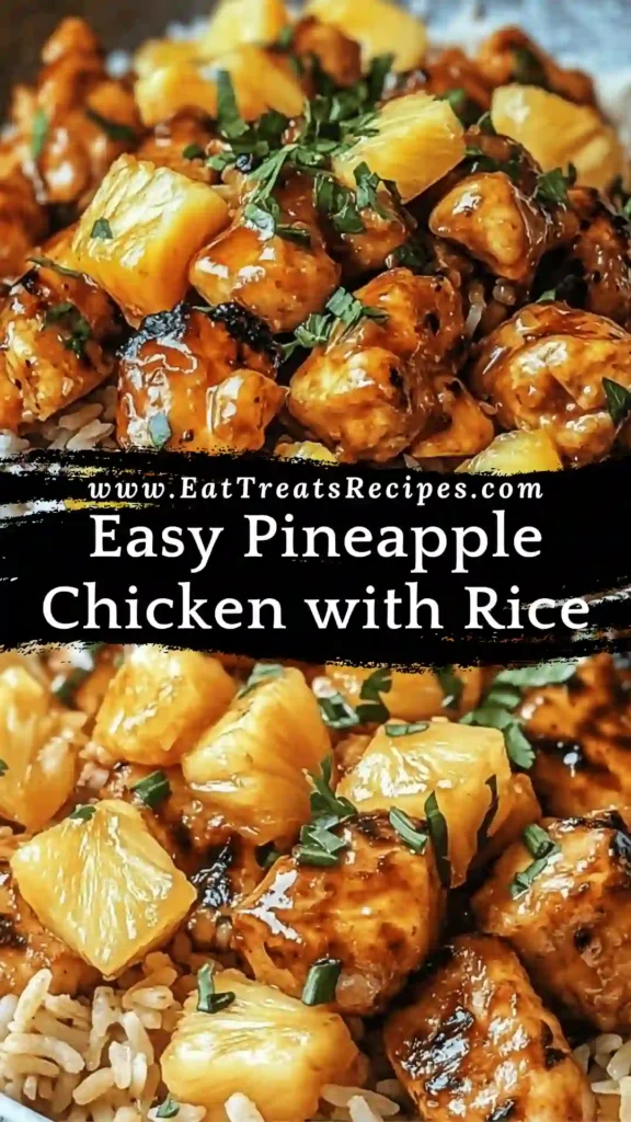 Easy Pineapple Chicken with Rice in a bowl