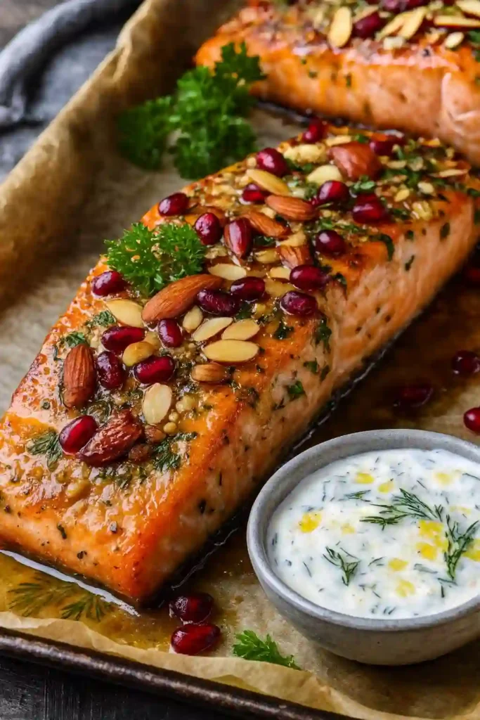 Gordon Ramsay Christmas salmon with pomegranate glaze