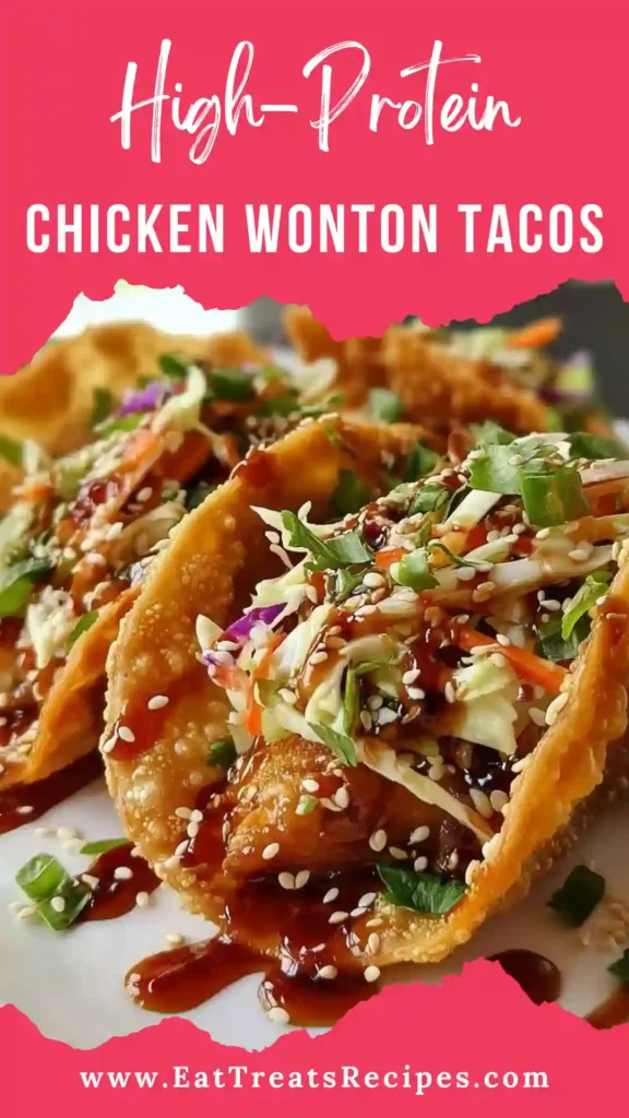 High protein chicken wonton tacos crispy and golden