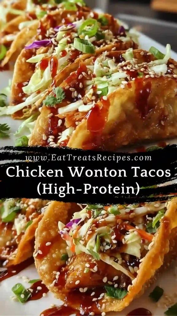 High protein chicken wonton tacos crispy and golden
