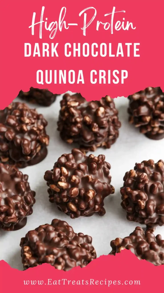 High protein dark chocolate quinoa crisp healthy snack