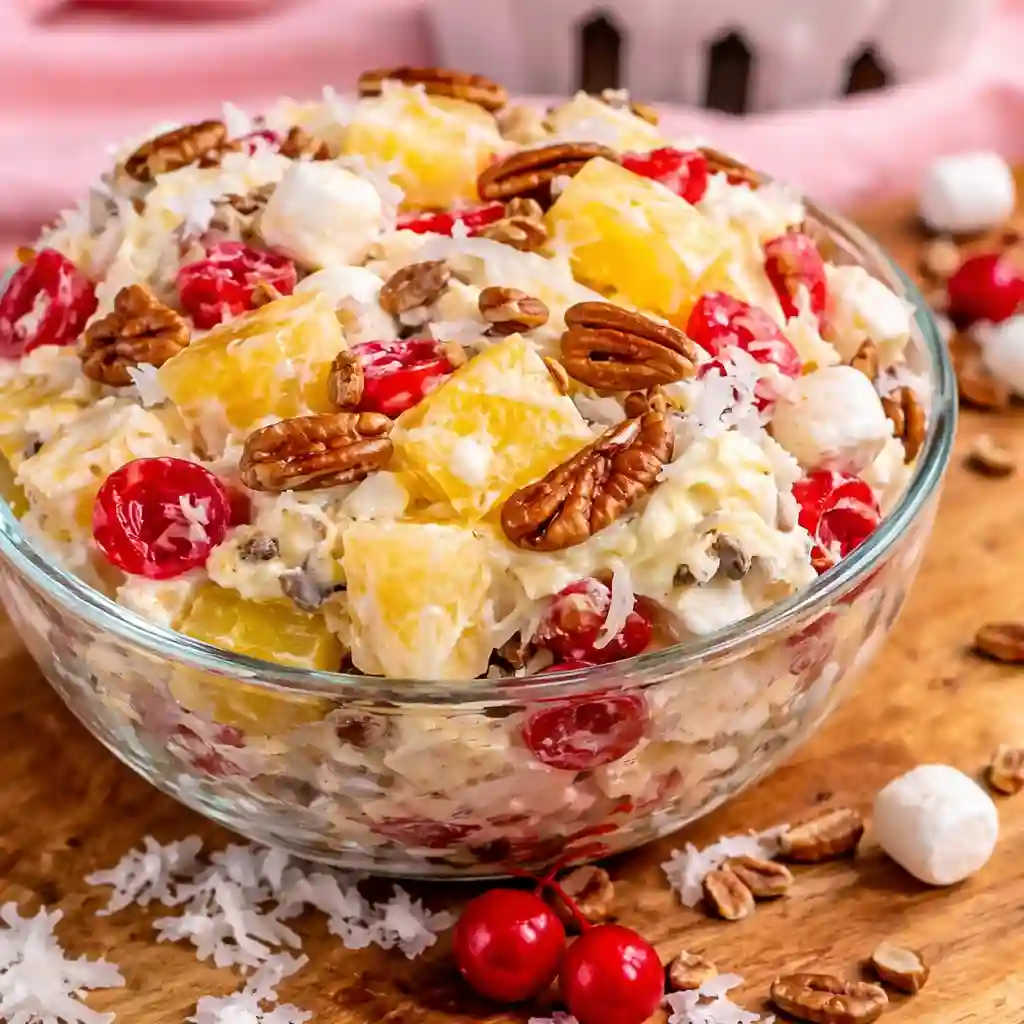 Millionaire cheesecake salad creamy fruit dessert