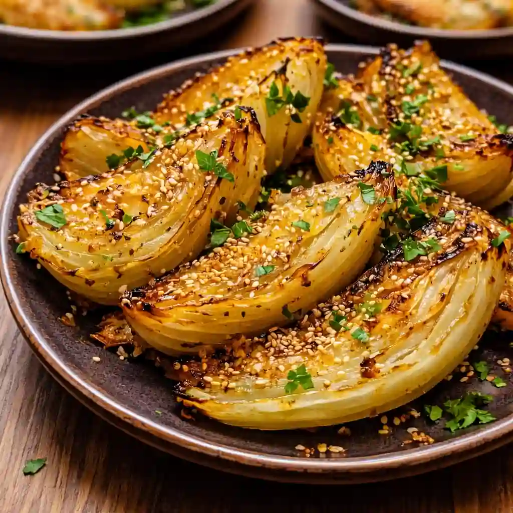 Miso butter roasted cabbage wedges with crispy edges