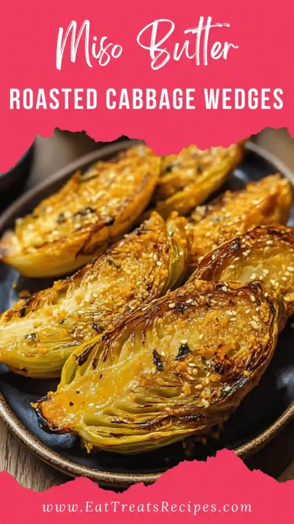 Miso butter roasted cabbage wedges with crispy edges