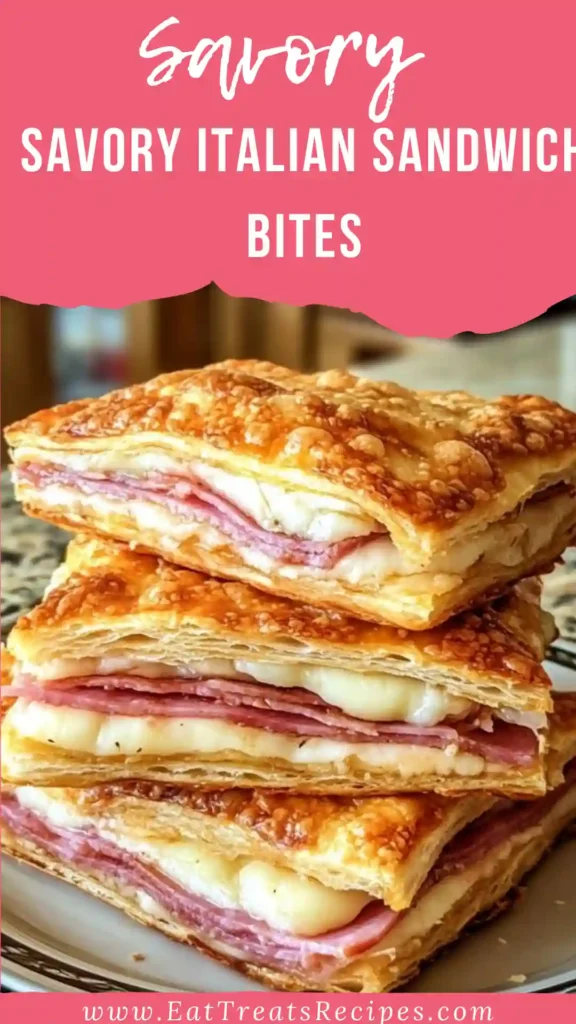 Italian sandwich bites baked golden with melted cheese