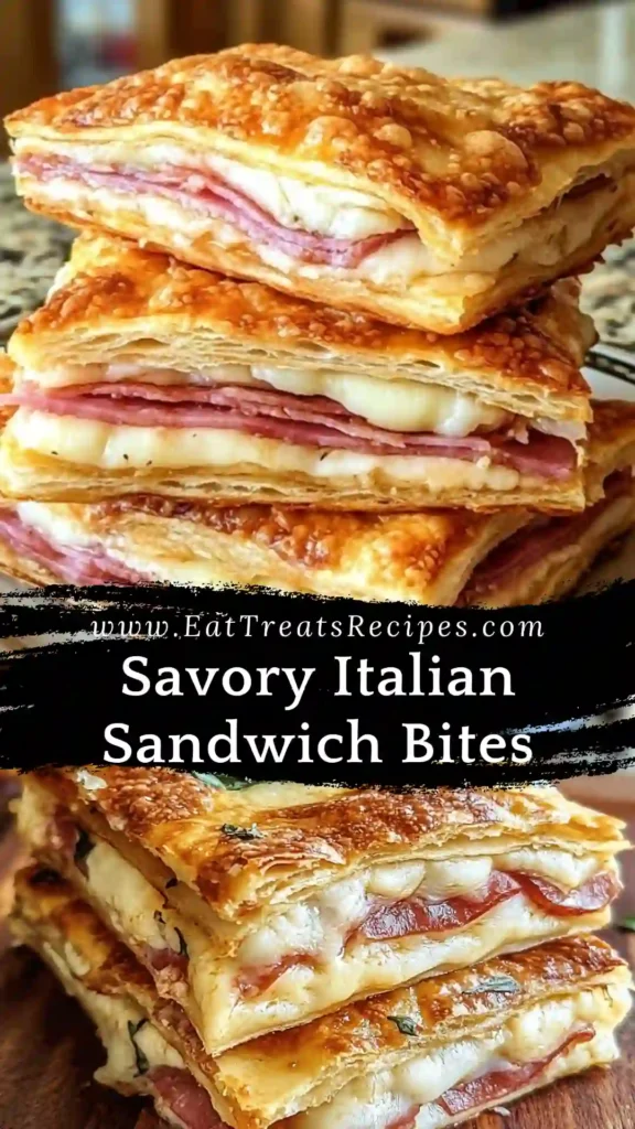 Italian sandwich bites baked golden with melted cheese