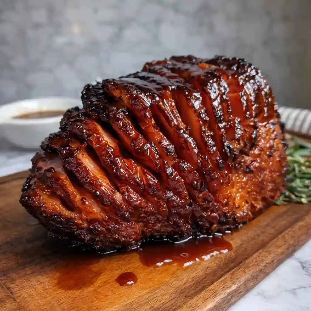 Slowcooker creamy mustard pulled ham tender and cozy comfort food