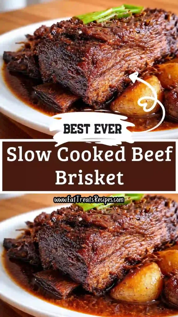 Slow Cooked Beef Brisket cooked until tender and fall-apart