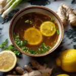 Anti-Inflammatory Miso Ginger Broth with Lemon