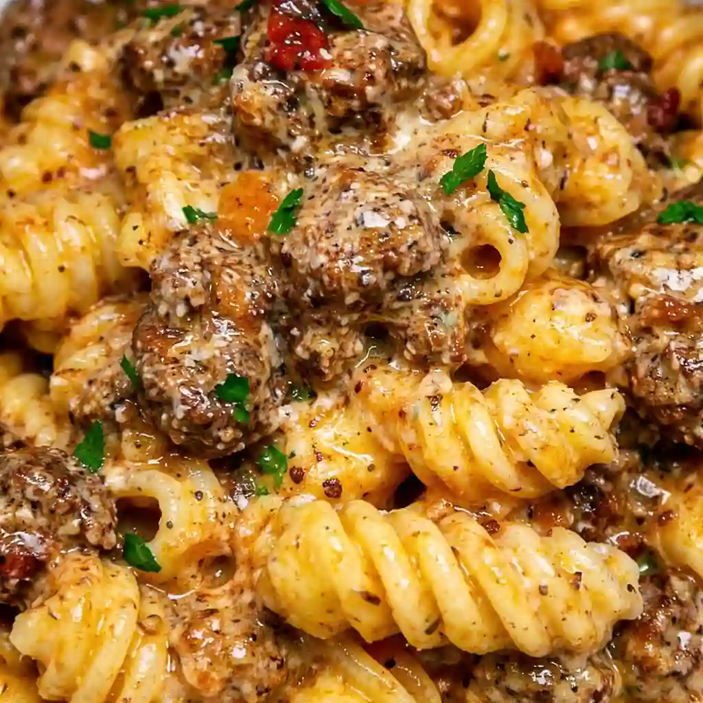 Creamy Paprika Steak Shells served warm in a cozy bowl