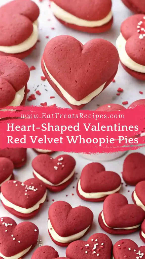 Heart-shaped Valentines red velvet whoopie pies