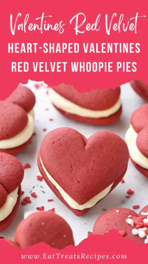 Heart-shaped Valentines red velvet whoopie pies
