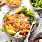 High-protein chicken street corn salad bowl