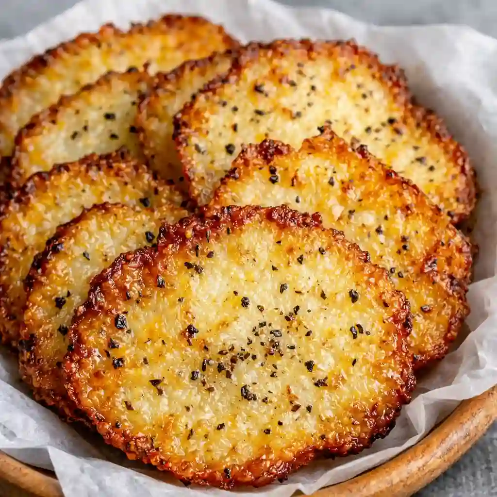 High-Protein Cottage Cheese Chips crispy and golden on a plate
