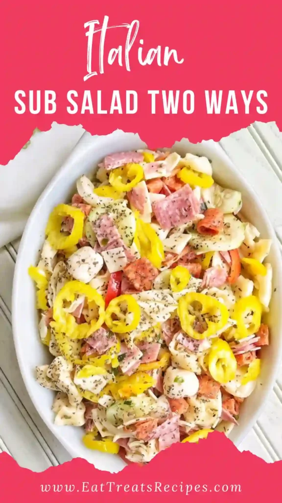 Italian Sub Salad Two Ways served as a colorful sub sandwich salad bowl