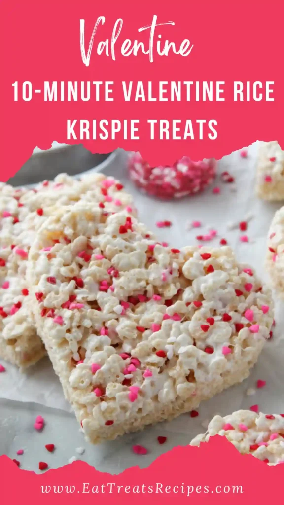 Valentine Rice Krispie Treats shaped into hearts