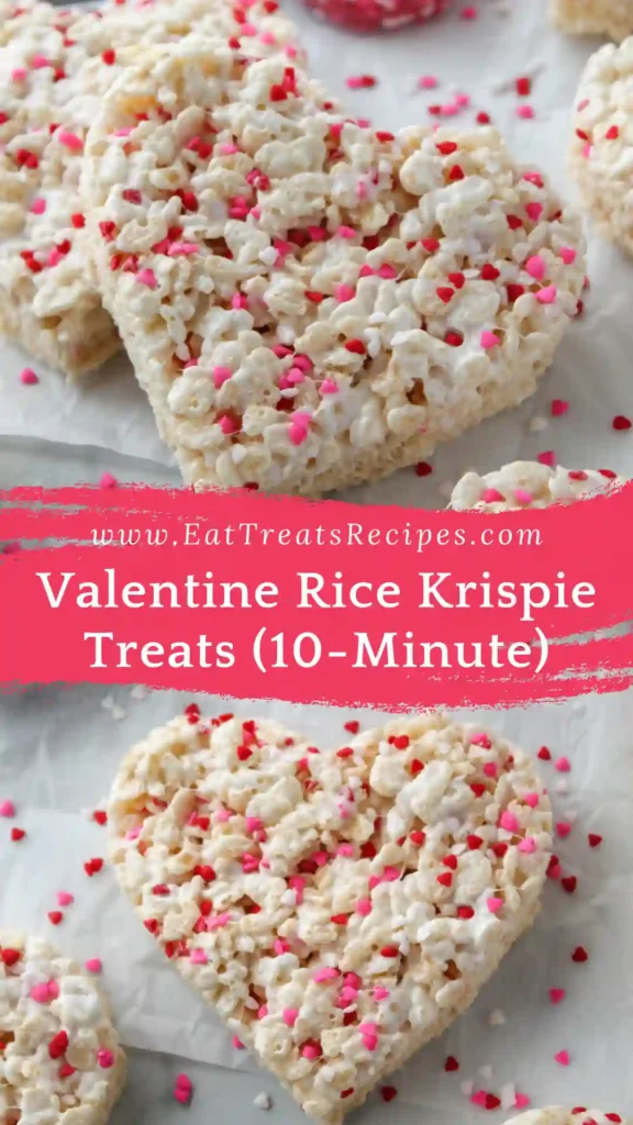 Valentine Rice Krispie Treats shaped into hearts