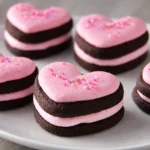 Valentine sandwich cookies with buttercream filling