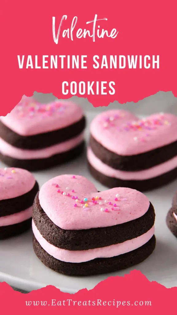 Valentine sandwich cookies with buttercream filling