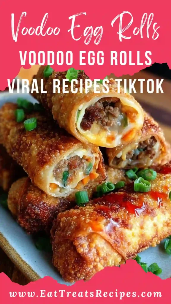Voodoo Egg Rolls served hot and crispy