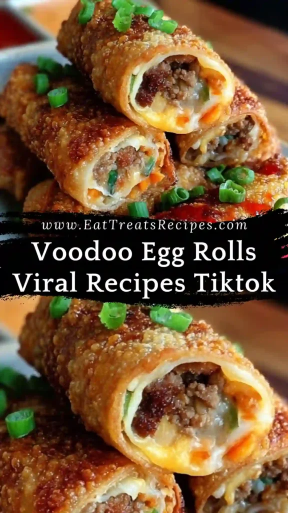 Voodoo Egg Rolls served hot and crispy