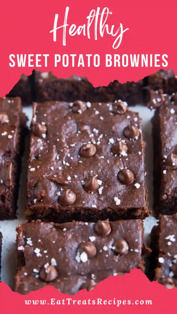 Serving healthy sweet potato brownies on white plate with clean presentation