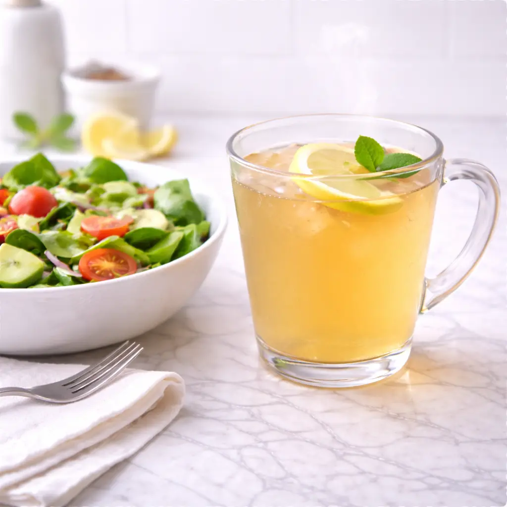 Jillian Michaels Gelatin Recipe served warm in glass mug