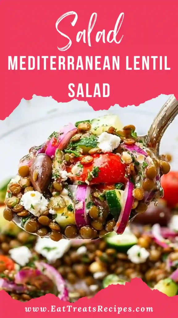 Mediterranean Lentil Salad with tahini dressing and fresh herbs