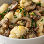 sautéed garlic mushrooms and cauliflower skillet