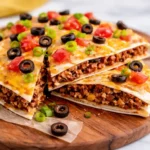 Crispy air fryer Mexican pizza recipe with beef and melted cheese