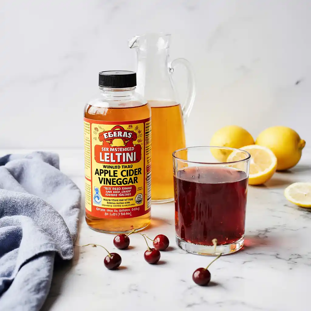 Apple Cider Vinegar Gelatin cubes served in white bowl on marble surface