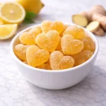 Apple Cider Vinegar Gelatin cubes served in white bowl on marble surface