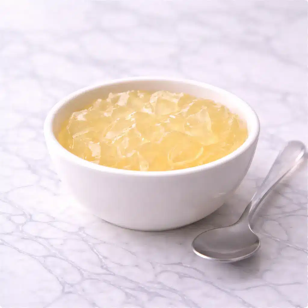 Bariatric gelatin recipe served as soft set high protein snack