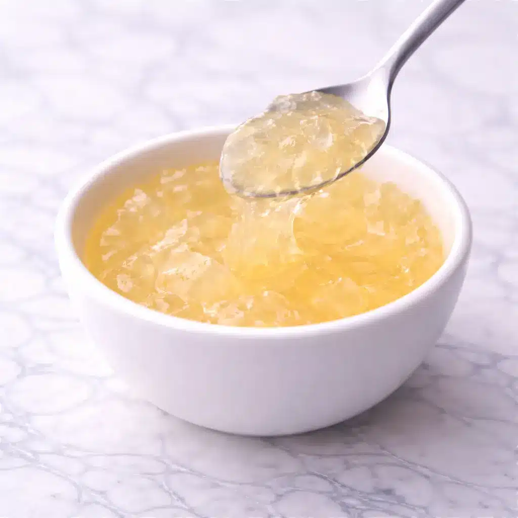 Bariatric gelatin recipe served as soft set high protein snack