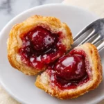 Cherry pie bites on white plate
