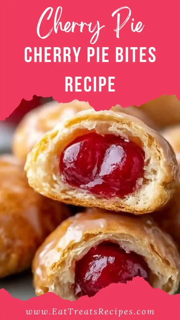 Cherry pie bites on white plate