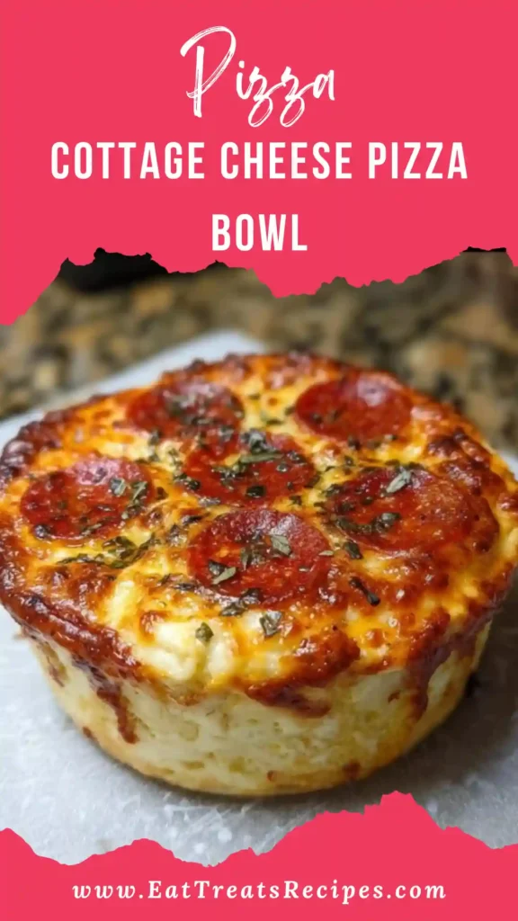cottage cheese pizza bowl stored in glass meal prep container