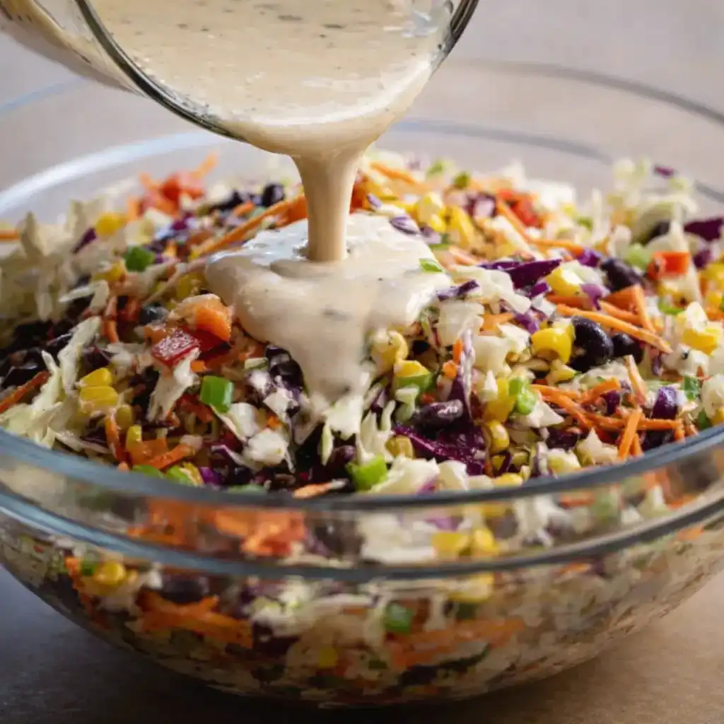 Frito Cowboy Cabbage Recipe served warm in skillet with melted cheddar and crunchy Fritos