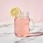 Gelatin recipe for weight loss pink drink made with unflavored gelatin and lemon
