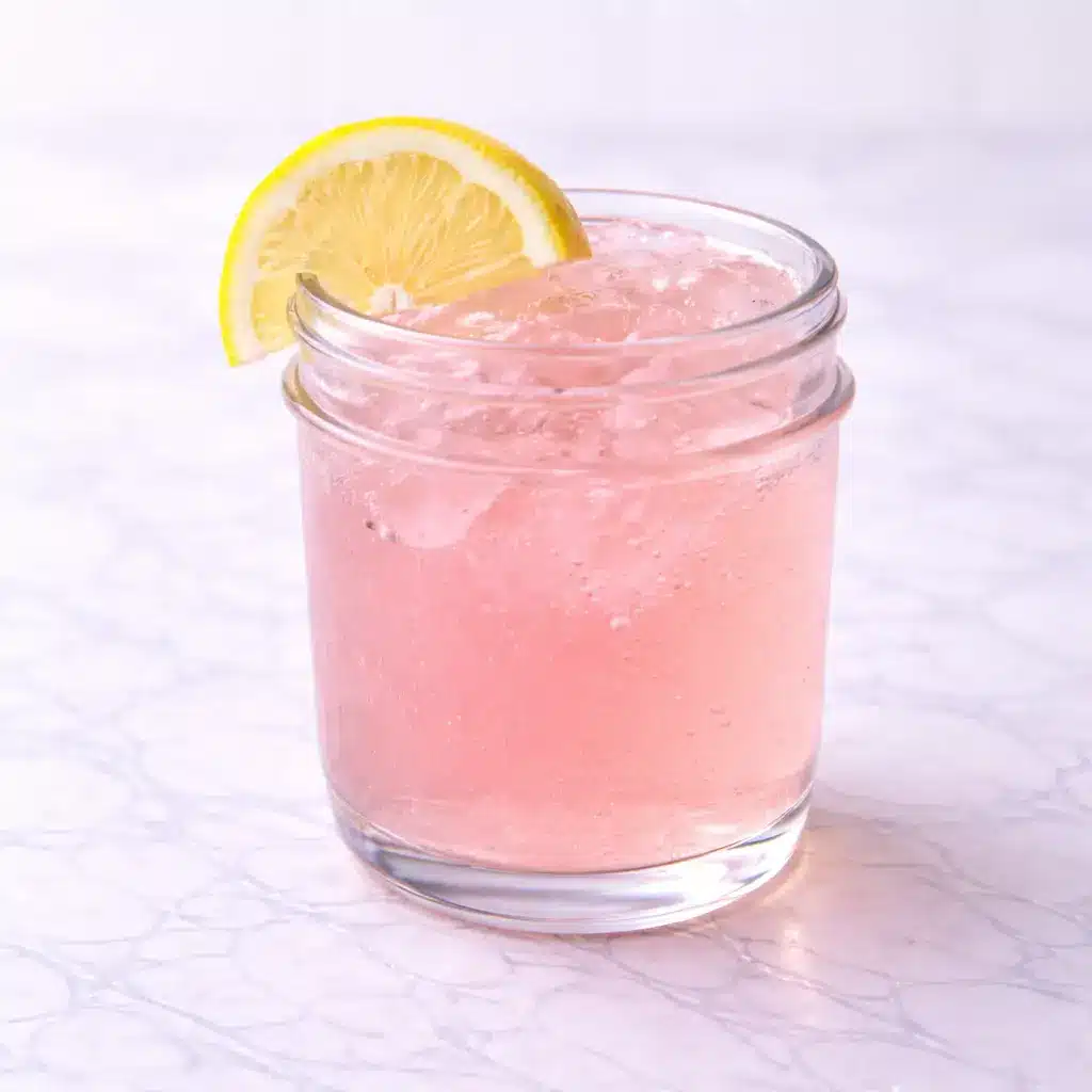 Gelatin recipe for weight loss pink drink made with unflavored gelatin and lemon