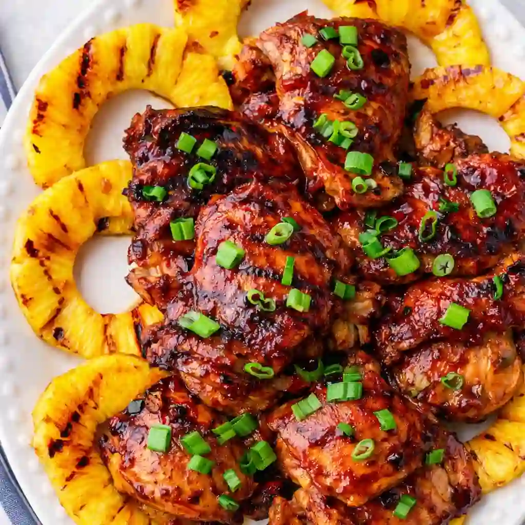 Hawaiian Huli Huli Chicken glazed with sticky huli huli sauce