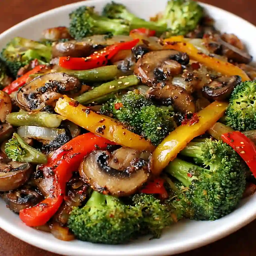 Healthy sautéed vegetables in a skillet