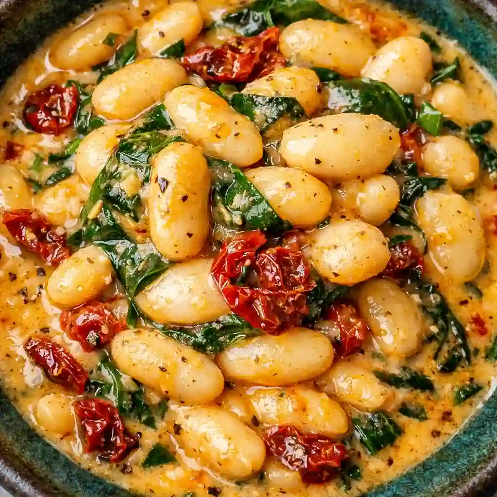 Marry Me Butter Beans in creamy Tuscan sauce