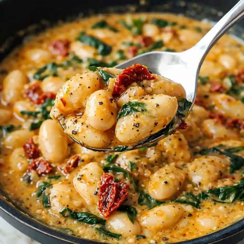 Marry Me Butter Beans in creamy Tuscan sauce