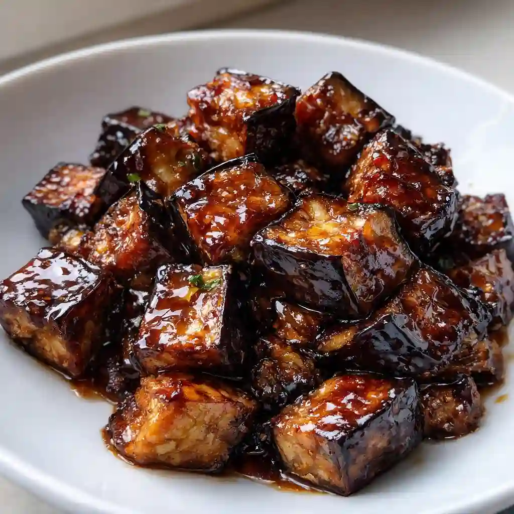 Miso Glazed Eggplant Recipe (Nasu Dengaku) caramelized Japanese eggplant halves with sesame seeds